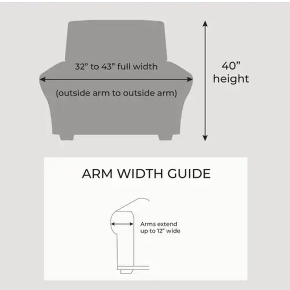 SURE FIT Sage Green Stretch Pique Chair (T-Cushion) and Ottoman Slipcovers NWOT - Picture 11 of 15